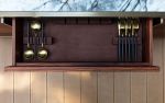Hidden Console | Media Console in Storage by LAGU. Item made of wood with marble