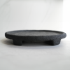 Large Footed Tray in Carbon Black Concrete | Decorative Tray in Decorative Objects by Carolyn Powers Designs. Item composed of concrete compatible with minimalism and contemporary style