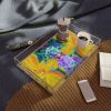 Vibrant Tropical Floral Acrylic Serving Tray | Serveware by Heirloom Wild by Candace Marquette. Item works with contemporary & modern style