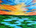 Sunset over the Marsh | Paintings by Christine Crawford | Christine Creates