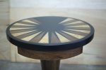 Round Backgammon Cocktail Table in Ebony & Bird’s-Eye Maple | Tables by Costantini Design. Item composed of maple wood in mid century modern or contemporary style