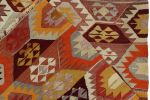 Vintage Mid-Century Geometric Gold-Yellow And Blue Wool | Area Rug in Rugs by Rug and Kilim
