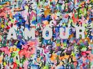 AMOUR III - original painting | Mixed Media in Paintings by Xiaoyang Galas. Item composed of wood in contemporary or asian style