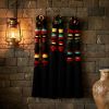 Lomas Style Black Macrame Wall Hanging | Wall Sculpture in Wall Hangings by Sarmal Design. Item composed of maple wood and cotton in boho or contemporary style