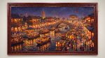Monet Style Song Lantern Festival Oil Painting on Linen | Oil And Acrylic Painting in Paintings by Dynasty Artisan. Item composed of linen compatible with contemporary and eclectic & maximalism style