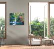 Tranquility Mixed Media Painting Gallery Wrap Canvas | Oil And Acrylic Painting in Paintings by Strokes by Red - Red (Linda Harrison). Item composed of canvas compatible with mid century modern and contemporary style