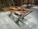 Custom Epoxy Clear Table Top | Dining Table in Tables by Gül Natural Furniture. Item composed of wood in mid century modern or contemporary style