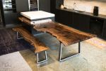 Live Edge Walnut Integrated Island Dining Table | Tables by Mez Works Furniture