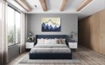 ALPS BLUE Wall Tapestry Blue Grey Mountain Landscape | Macrame Wall Hanging in Wall Hangings by Wallflowers Hanging Art. Item made of oak wood & wool compatible with boho and country & farmhouse style