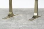 Ambrosi Slab Table with Cast Bronze Bases by Costantini | Dining Table in Tables by Costantini Design. Item made of walnut with bronze