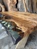 Transparent Resin Dining Table | Handmade Epoxy Table | Tables by Tinella Collection. Item made of oak wood with metal works with boho & minimalism style