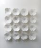 16 Ceramic Flowers White & Gold | Wall Sculpture in Wall Hangings by Elizabeth Prince Ceramics. Item composed of stoneware in minimalism or contemporary style