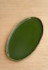 Handmade Oval Porcelain Serving Platter with Gold Rim. Green | Serveware by Creating Comfort Lab | New York in New York. Item made of ceramic