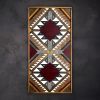 ''Aztec Trio Burgundy'' Wood Wall Art | Mixed Media by Skal Collective. Item composed of wood