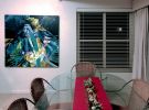 Kaleidoscopic Kyoto: Maiko | Oil And Acrylic Painting in Paintings by Shan Richards. Item composed of canvas and synthetic
