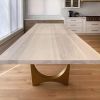 Cashmere White Brass Tunnel Table | Dining Table in Tables by YJ Interiors. Item composed of oak wood and brass in mid century modern or contemporary style