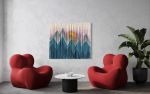 SIERRA PURPLE SUNSET Abstract Mountain Textile Wall Hanging | Macrame Wall Hanging in Wall Hangings by Wallflowers Hanging Art. Item composed of oak wood & wool compatible with boho and country & farmhouse style