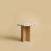 Round Side Table in marble and Oak - SHERMAN by Lebanto | Tables by Lebanto. Item composed of oak wood and marble in minimalism or contemporary style