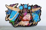 Japanese Samurai Gucci Fashion Artwork on Wood Panel | Oil And Acrylic Painting in Paintings by JUURI. Item made of canvas with synthetic