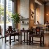 Imperial Black-Gold Ming Taishi Armchair & Tea Table 3PC Set | Chairs by Dynasty Artisan. Item made of wood compatible with contemporary and eclectic & maximalism style