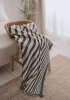 Black & Cream Striped Throw Blanket & Bed Spread | Linens & Bedding by Lumina Design. Item composed of cotton in mid century modern or contemporary style