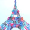 The Eiffel Tower | Oil And Acrylic Painting in Paintings by Virginie SCHROEDER. Item made of canvas with synthetic