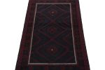 Vintage Baluch Afghan rug in Red & Blue Tribal Patterns | Area Rug in Rugs by Rug and Kilim
