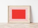 Pink and Bright Red Abstract Minimalist Art Print | Prints in Paintings by Emily Keating Snyder. Item made of paper works with boho & minimalism style