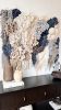 Large Abstract Textile Wall Art Blue Accent Fiber Sculpture | Tapestry in Wall Hangings by Anna Baranova Art. Item composed of cotton and fiber in contemporary or modern style
