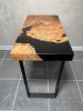 Maple Burl with Black Epoxy Side Table | Tables by Lock 29 Design. Item composed of maple wood & steel compatible with modern style