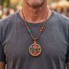 Authentic Mineral Pigment Amitabha Necklace Tibetan Art | Ornament in Decorative Objects by Dynasty Artisan. Item composed of metal compatible with contemporary and eclectic & maximalism style