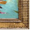 Blue "Petals" Oil Painting in Vintage Frame | Oil And Acrylic Painting in Paintings by Suzanne Nicoll Studio. Item composed of wood in boho or contemporary style