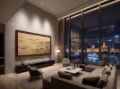 Hand-Painted Song Silk Art: Misty Waves & Riverside Pavilion | Oil And Acrylic Painting in Paintings by Dynasty Artisan. Item made of wood with fabric works with contemporary & eclectic & maximalism style