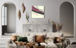 Orchid & Black Abstract in Washi | Oil And Acrylic Painting in Paintings by Jan Sullivan Fowler. Item composed of paper and synthetic