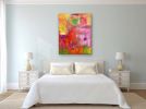 Eye On Art Contemporary Oil Abstract | Oil And Acrylic Painting in Paintings by Strokes by Red - Red (Linda Harrison). Item composed of canvas and synthetic