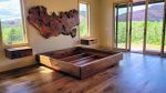 Redwood Burl Headboard, Walnut Nightstands, BedFrame | Beds & Accessories by Lumberlust Designs