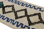 1950s Azilal Moroccan rug in White with Blue-Black Patterns | Area Rug in Rugs by Rug and Kilim