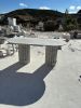 Italian Silver Travertine Dining Table - Marble Dining Table | Tables by Tinella Collection. Item composed of marble compatible with minimalism and contemporary style