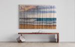 HORIZON Coastal Ocean Seascape Wall Tapestry | Macrame Wall Hanging in Wall Hangings by Wallflowers Hanging Art. Item made of oak wood with wool works with boho & mid century modern style