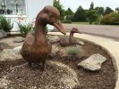 Bronze Blue Heron and 2 Ducks | Public Sculptures by Christian Toth Art. Item made of bronze