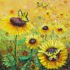 Dancing Swallowtails among Sunflowers | Oil And Acrylic Painting in Paintings by DaggArt