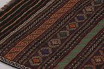 vintage Persian Soumak Kilim, Brown with Polychromatic | Area Rug in Rugs by Rug and Kilim