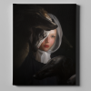 Portrait of a girl with borzois | Oil And Acrylic Painting in Paintings by Ksenia Buridanova. Item composed of canvas and synthetic