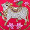 Kamdhenu Cow Hand Embroidered Artwork. Hindu God’s Spiritual | Embroidery in Wall Hangings by MagicSimSim