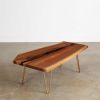 Walnut Coffee Table No. 424 | Tables by Elko Hardwoods. Item made of walnut with brass works with contemporary style