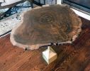 Claro Walnut Burl Live Edge End Table with Copper Inlay | Tables by Natural Wood Edge Creations by Rick Griggs. Item made of walnut with copper