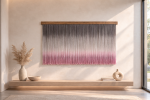 Sensory color vibrations – Violet | Macrame Wall Hanging in Wall Hangings by Olivia Fiber Art. Item made of wood with wool works with minimalism & contemporary style