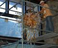 "Colorado Springs" ~ Blown Glass Chandelier | Chandeliers by White Elk's Visions in Glass - Glass Artisan, Marty White Elk Holmes & COO, Jo Pierce