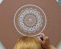 Rosegold Serenity | for the Silent Sage | Oil And Acrylic Painting in Paintings by Kriandala. Item composed of wood compatible with boho and minimalism style