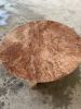 Red Travertine Round Pedestal Dining Table | Tables by Phidias Atelier. Item made of stone
